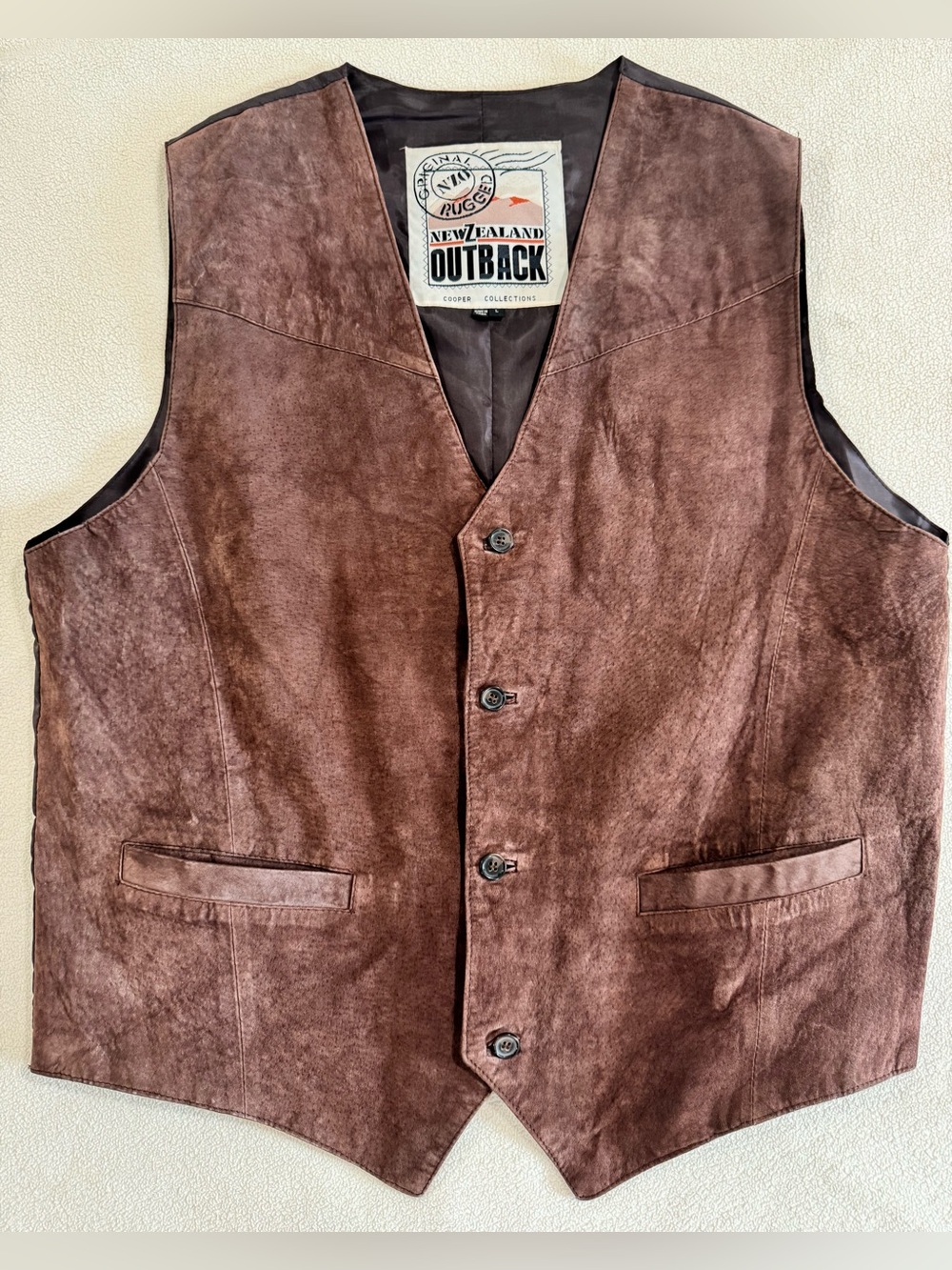 Men's Brown Suede-Style Vest